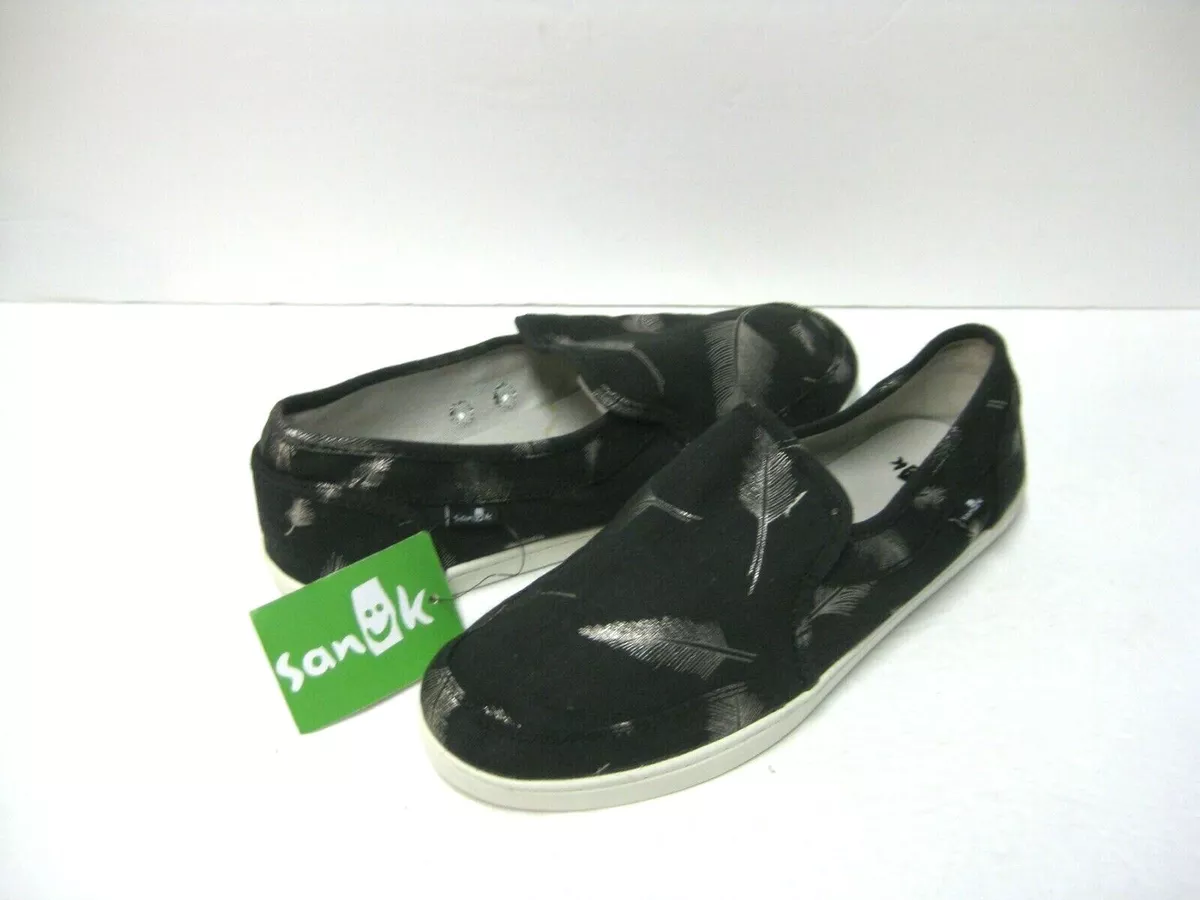 SANUK PAIR O DICE PRINTS WOMEN SHOES BLACK / SLIVER US 11 /UK 9 /EU 42