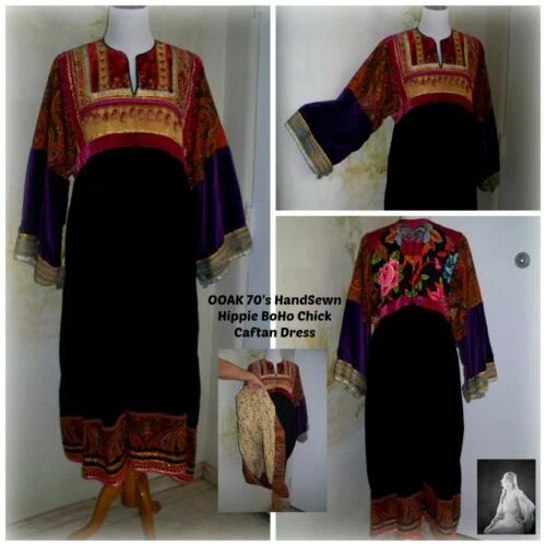 Vestidos Vintage Handmade Hippy caftán para mujeres