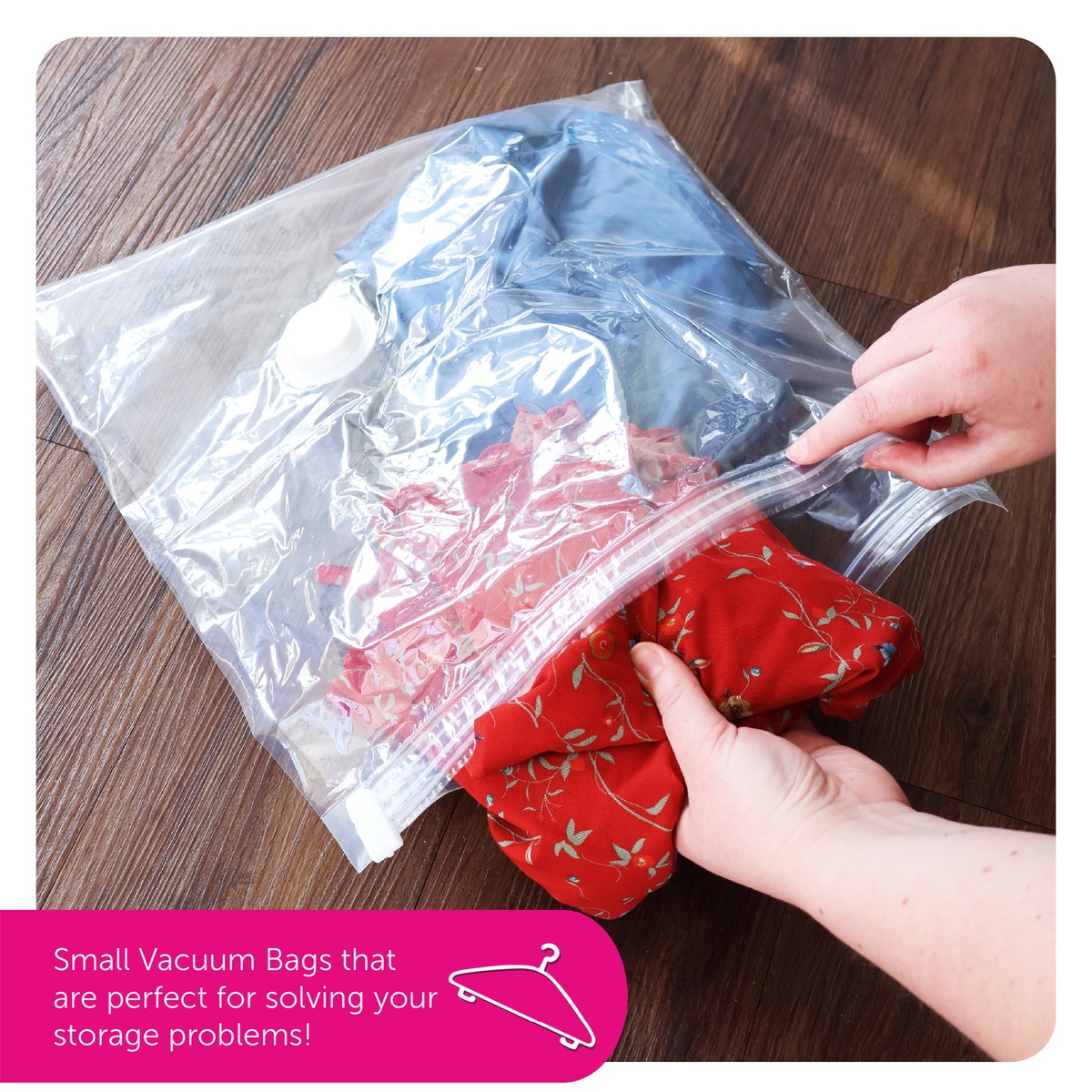 VACUUM STORAGE BAGS SPACE SAVER HOLIDAY ZIP SEAL 40CM x 40CM - Main Image
