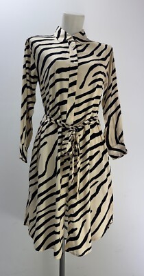 Damen New Look Zebramuster Shirtkleid mit Taschen Größe 8 10 12 14 16