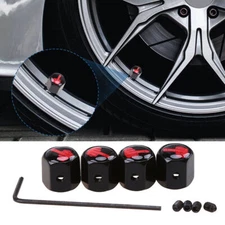 1 Set Universal Car Wheel Tire Valve Stem Cap Anti-theft Cover Accessories Black