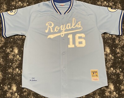 Authentic Mitchell Ness MLB Kansas City Royals Bo Jackson Baseball Jersey 