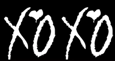 XO Love - Two White Vinyl Decals - Car Truck Windows laptop notebook