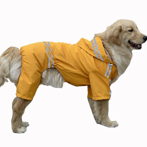 Pet Large Dog Raincoat Clothes Waterproof Rain Jacket Jumpsuit Rain Coat Hoodies - Imagen 1 de 16