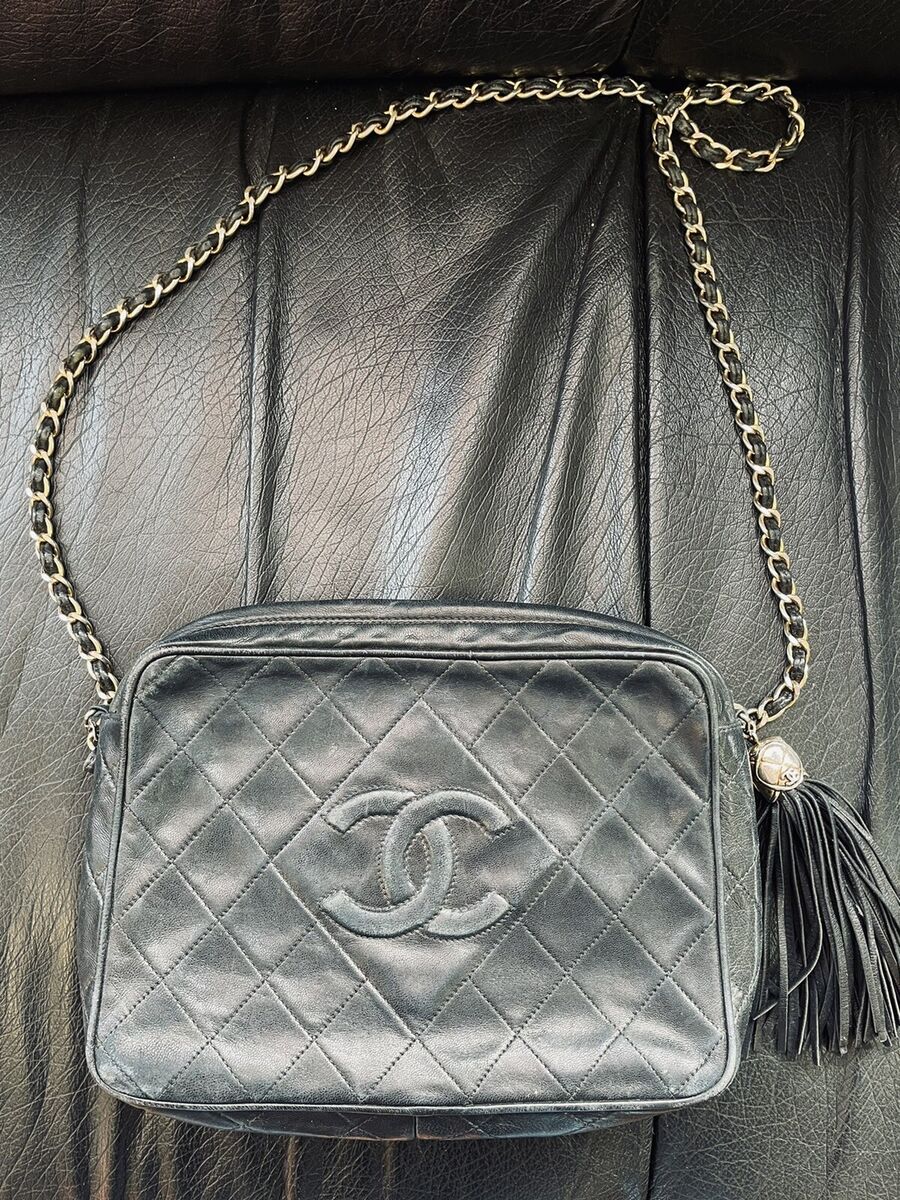 Chanel Vintage Diamond CC Camera Bag Quilted Leather Medium Chanel Vintage Diamond CC Camera Bag Quilted Leather Medium