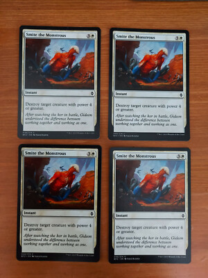 MTG Battle for Zendikar - Smite the Monstrous Playset (x 4 Karten) N/M Zustand