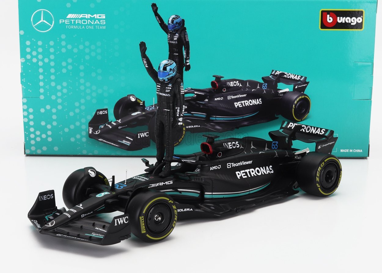 MODELLINO AUTO STATICO BURAGO MERCEDES F1 W14 2023 GEORGE RUSSELL SCALA 1/24