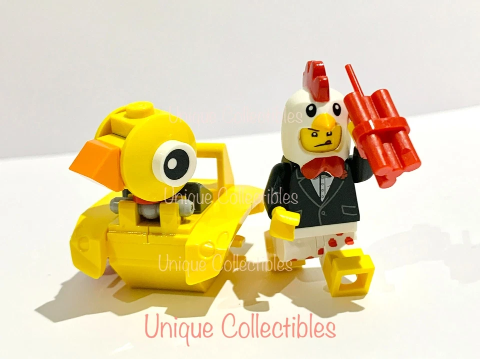 LEGO Minifigure Chicken Suit Guy with Duck Boat and Dynamite Bundle Brand New - Image 3 of 4