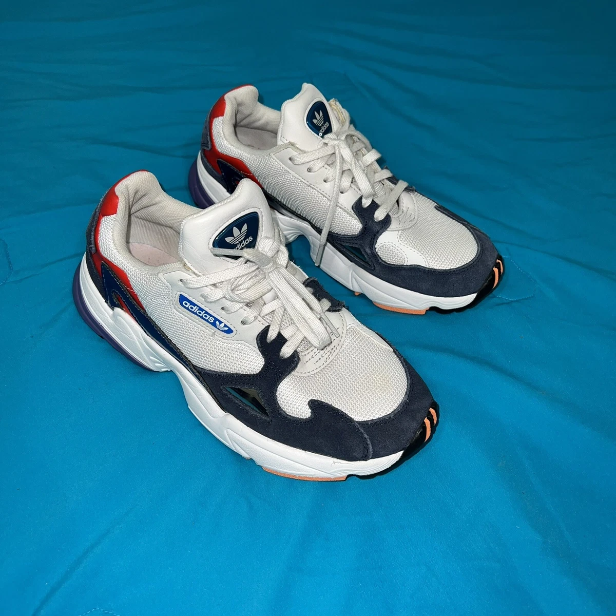 Antage Vej Forladt Adidas Originals Falcon Crystal White/Collegiate Navy Women&#039;s Size 6.5  US | eBay