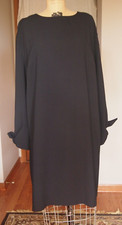 Eloquii Women’s UNIQUE Black Shift Dress Back Tie Neck & Tie Sleeves Size 18