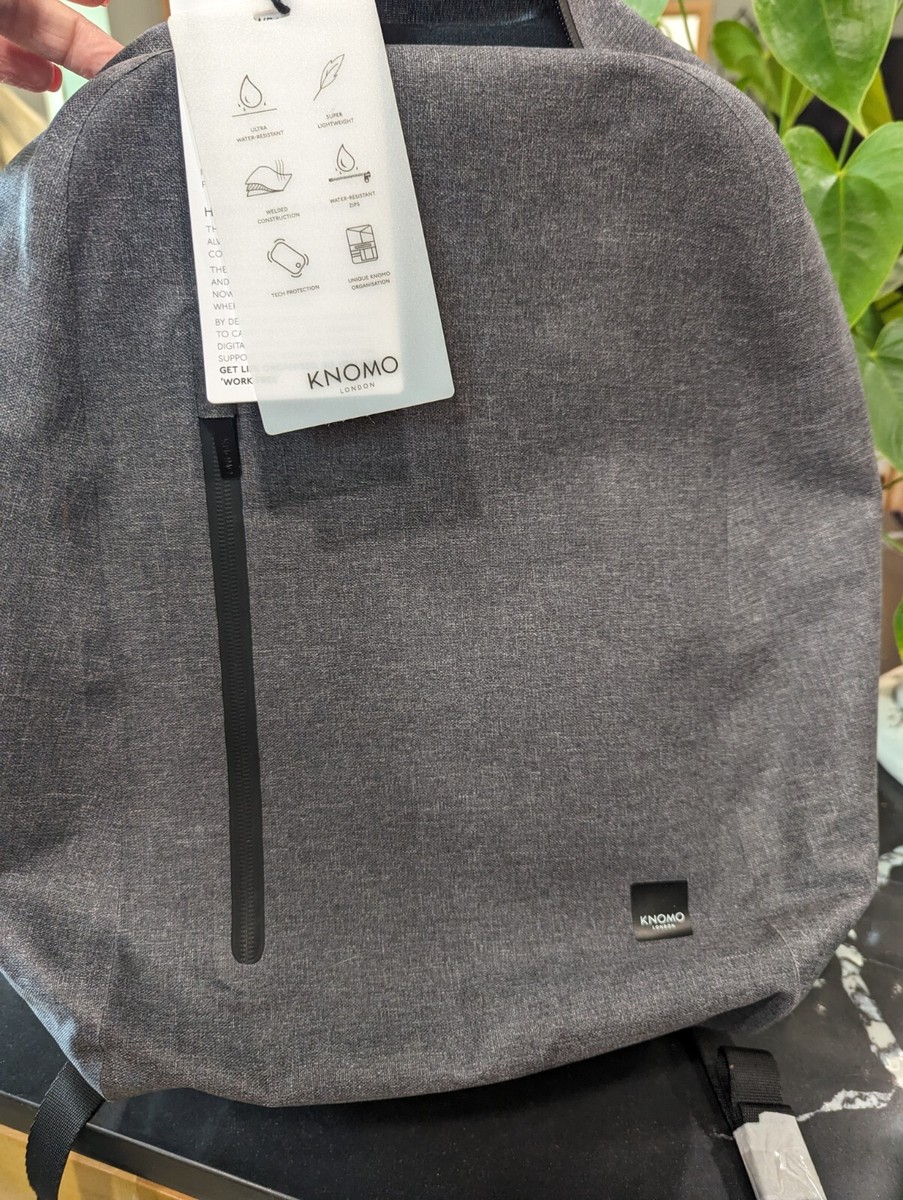 KNOMO London Backpack Nwt New Gray Laptop Water Resistant Dell