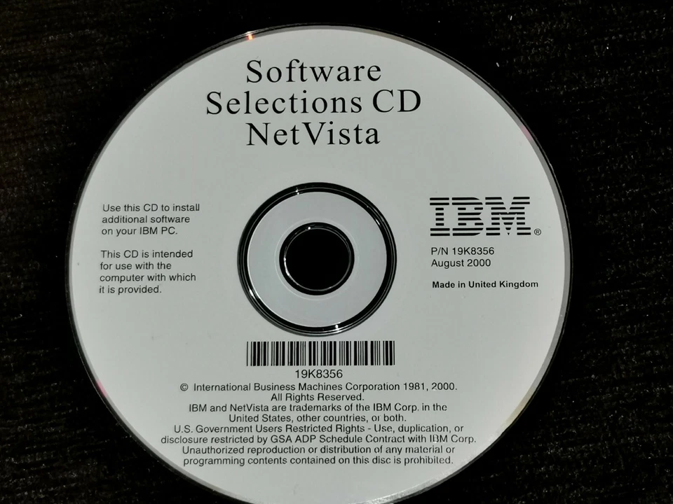 Software Selections CD Net Vista for IBM. P/N 19K8356 August 2000. - Image 3 of 4