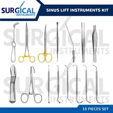15 Pcs Sinus Lift Instruments Set Kit Implant Dental Dentistry German Grade