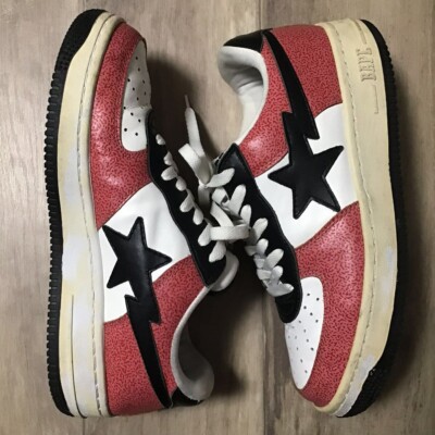 Leather BAPESTA sneakers Red a bathing ape BAPE STA US 10 | eBay