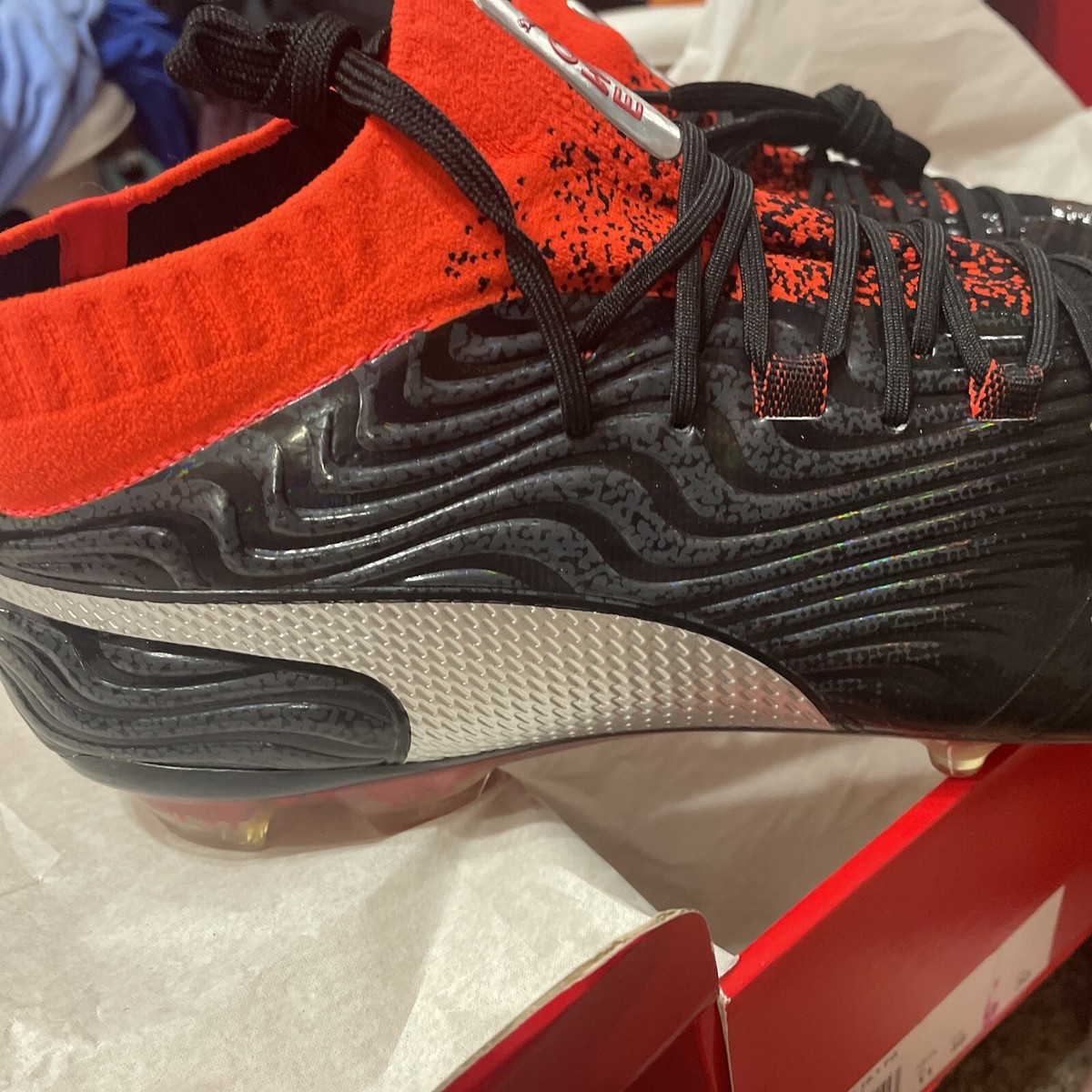 ツル　PUMA　ONE Puma One 2 Lth FG - Puma Silver/Shocking Orange/Puma Black