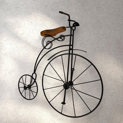 Unique 3D Vintage Tricycle Metal Wall hanging black iron frame