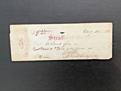 ORIGINAL 1858 - EUREKA POWDER WORKS, New Durham, N.H. CHECK