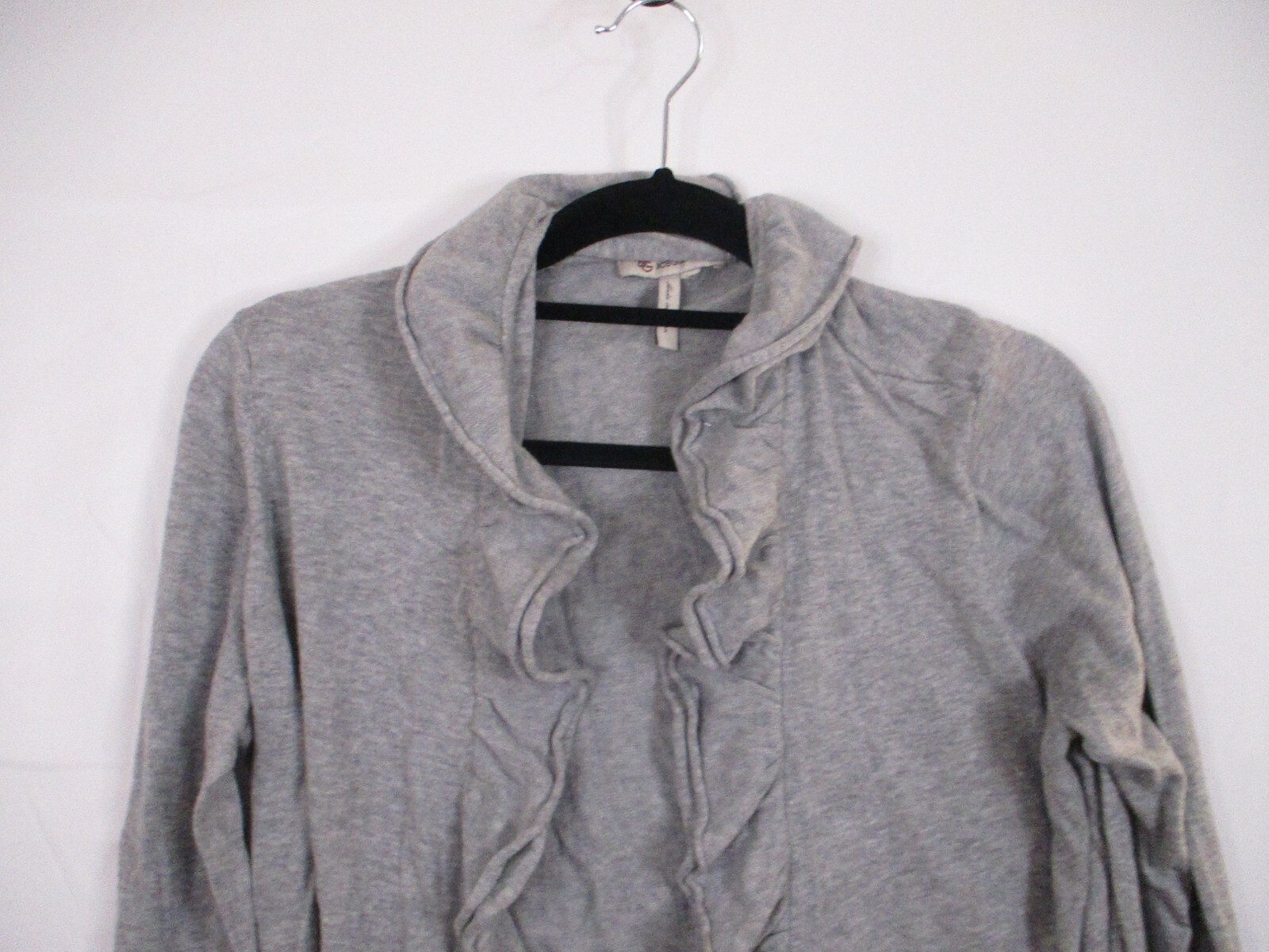 BCBGeneration Large Ruffled Front Cardigan Gray w… - image 4
