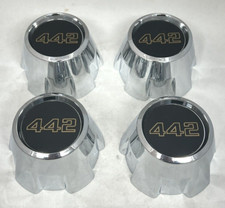 New Gm 1985-1987 Oldsmobile Cutlass 442 Wheel Chrome Center Hub Cap Set Of 4