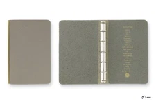 PLOTTER 5003 5-Ring Cowhide Steer Leather Binder Shrink Mini 5 size Gray