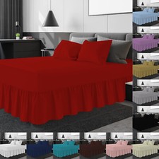 Extra Deep Fitted Valance Sheet Bed Sheets Single Double King Size & Pillowcases