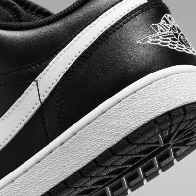 Nike Air Jordan 1 Low Leather Shoes 'Black/White' (553558-043