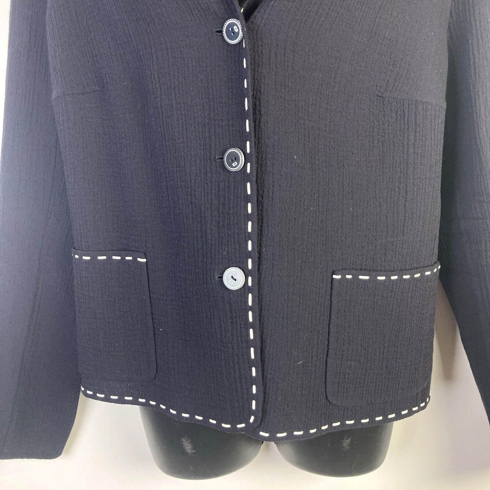 ESCADA 46 Blazer Jacket lightweight crinkle wool … - image 5