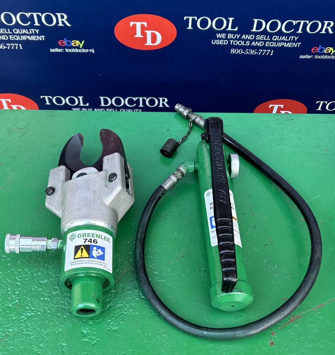 Greenlee 751 M2 Hydraulic Cable Cutter w Greenlee 767 Hand Pump NICE SHAPE 3