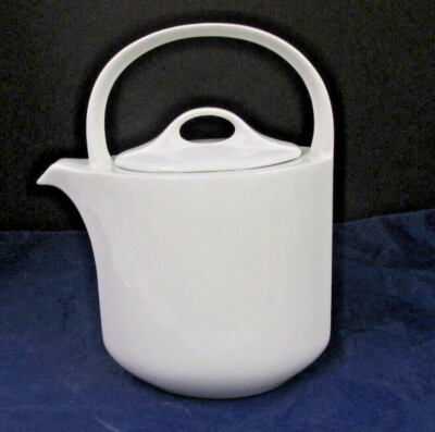 Midwinter pattern style ltd wr teapot & lid mid century white deco style SHAPE 