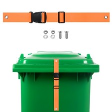 1-Set Trash Can Locks for Animals, 15.7-19.6 Inch Adjustable Strap [Orange]