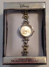 Women's MCK962 Disney Mickey Mouse elegant Two Tone Thin Bracelet Watch