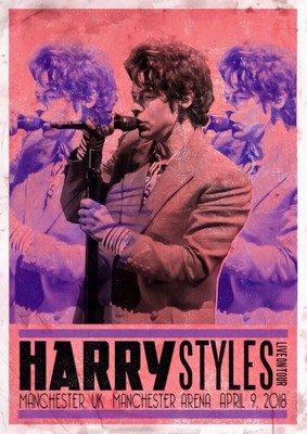 Harry Styles 2018 Konzert Werbetafel A4 Poster, Fotodruck Pop Memorabilia Geschenk