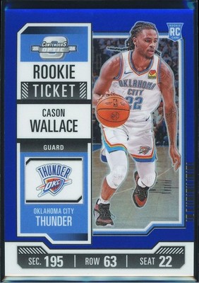 Cason Wallace 2023-24 Panini Optic Contenders #10 Blue Prizm Rookie /99 Thunder
