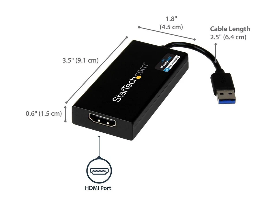 StarTech.com USB32HD4K USB 3.0 to 4K HDMI External Multi Monitor Video Graphics - Image 2 of 4