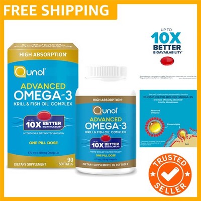 Advanced Omega 3 Krill and Fish Oil Complex, 10x Better Bioavailability, One ...