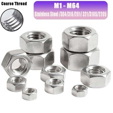 Coarse Thread Hex Full Nuts Stainless Steel /304/316/201/321/310S/2205 Nuts
