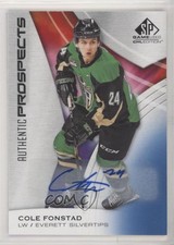 2019-20 Upper Deck SP Game Used CHL Edition Blue Cole Fonstad #46 Auto 07ml