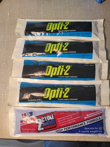 4 Pouches Opti-2 Engine Oil 2 Cycle Mix 1.8oz PACKS PLUS 1 EXTRA SEE PICTURES