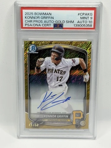 2025 Bowman Chrome Konnor Griffin Gold Shimmer Auto /50 PSA 9/10 📈🔥📈