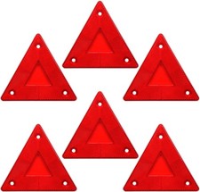 Enjoyist 6-Pack Red Safety Reflector Warning Sign, Slow Moving Vehicle Triangle