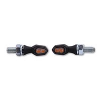 Highsider Crumb Motorrad LED Blinker Schwarz Rauchgrau E-GeprüFt (Paar)