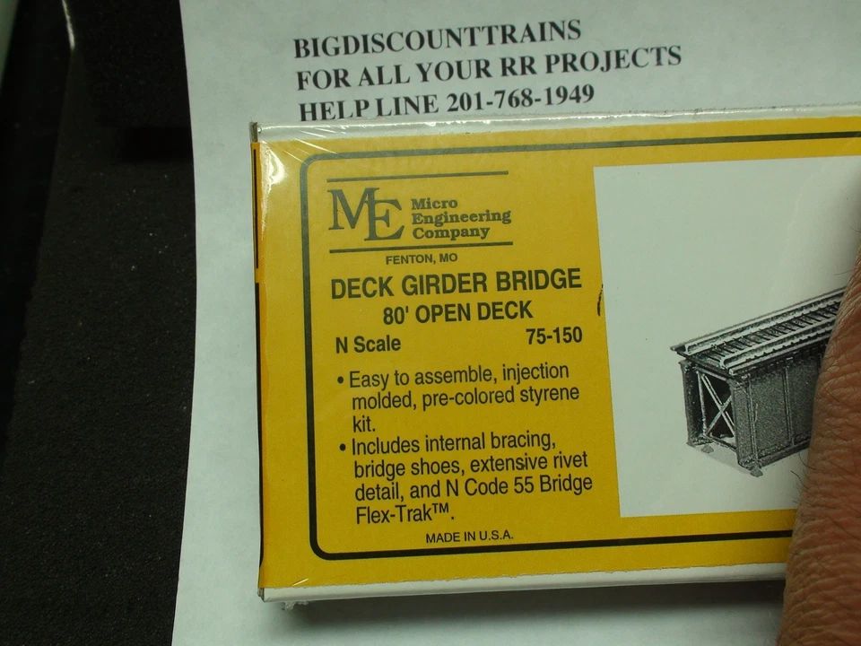 MICRO ENGINEERING #75-150 N SCALE DECK GIRDER BRIDGE 80' OPEN DECK - Image 3 of 4