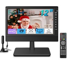 12 Inch Small TV, Portable HD Display with Antenna, HDMI, USB Ports