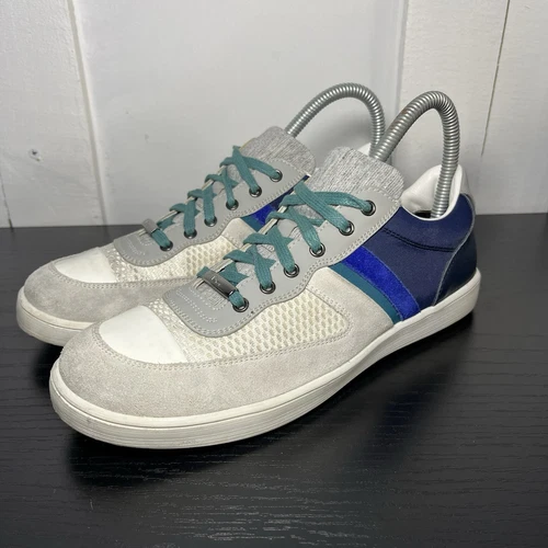 Baskets femme Dior gris blanc vert bleu rayées pointure 37 / US 6,5
