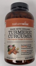 Organic Turmeric Curcumin Capsules - 360 Count 2250mg Expires 01/2028