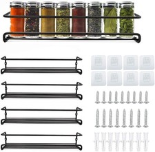 4PCS Wall Mounted Spice Rack Organizer Steel Seasoning Rack Simple Style Storage