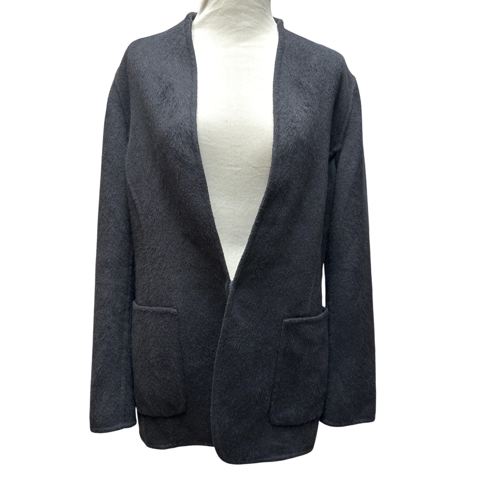 Agnona Double-Face Cashmere Blend Collarless Jacket – Made in Italy