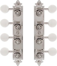 Golden Age A-style Mandolin Tuners, Bright nickel with ivoroid knobs