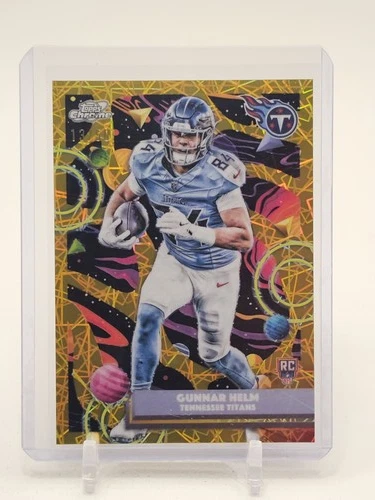 GUNNAR HELM 2025 TOPPS CHROME COSMIC GOLD ROOKIE /50 #197 TITANS Q3838