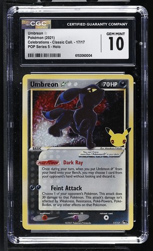 CGC 10 Umbreon Gold Star 17/17 Celebrations Classic Collection Series 5 POKEMON